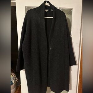 Vince Charcoal Women's Cardigan Coat Alpaca & Merino Wool Blend Size Large